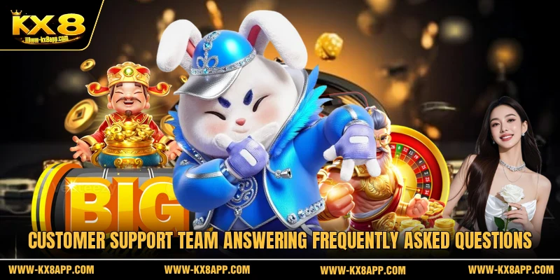 Customer support team answering frequently asked questions